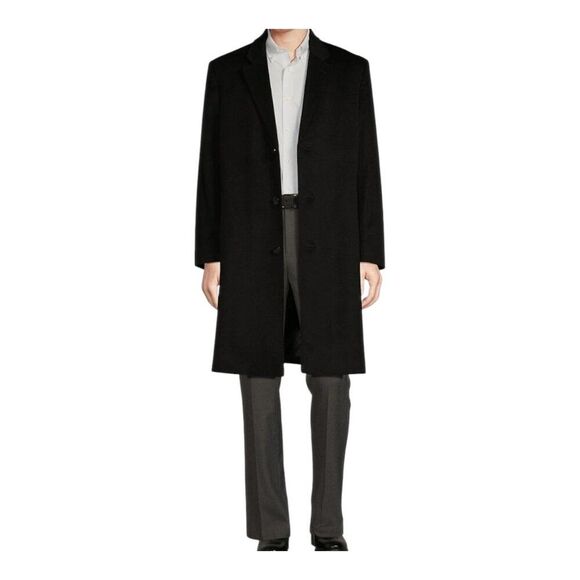 Full Length 100% Cashmere Topcoat $995 Men’s 42R Cremieux Collection Black Coat - Picture 1 of 16